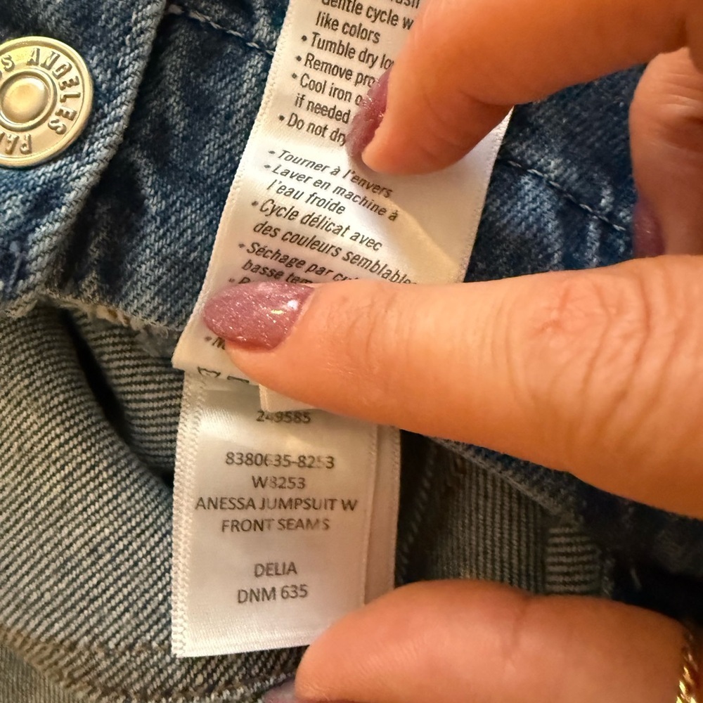 Women’s PAIGE Anessa Seamed Denim Wide Leg Cropped Jumpsuit in Delia - Picture 4 of 13